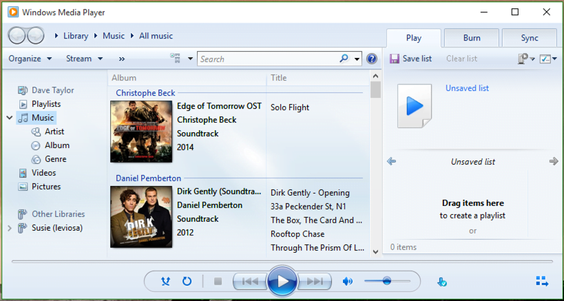 Phần mềm nghe nhạc Windows Media Player
