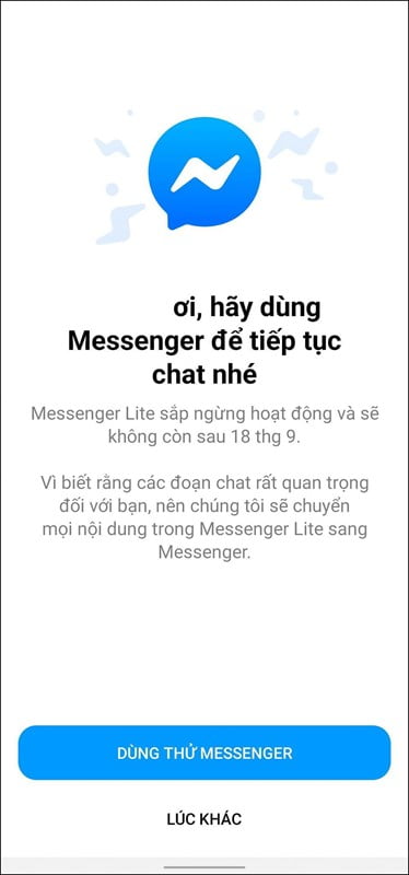 Messenger Lite dung hoat dong