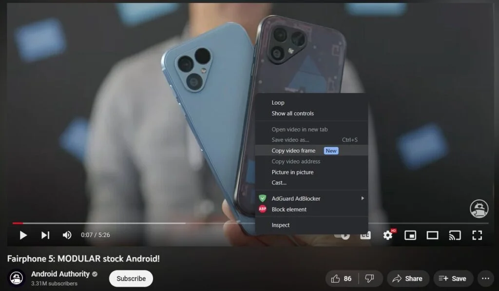 Huong dan su dung Copy Video Frame tren Chrome