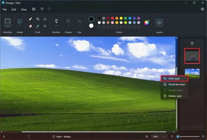 Huong dan su dung tinh nang Layer tren Microsoft Paint Windows 11 Buoc 8