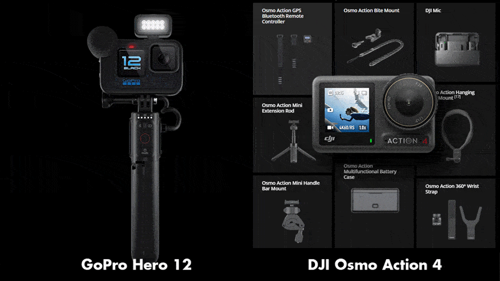 So sanh phu kien GoPro Hero 12 va DJI Osmo Action 4 a